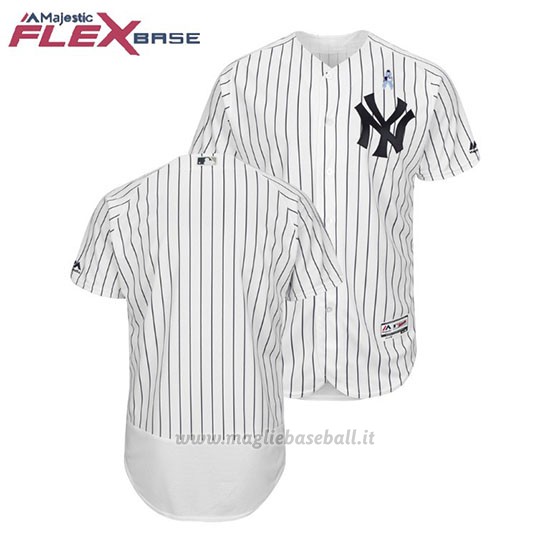 Maglia Baseball Uomo New York Yankees Bianco 2018 Dia del Padre Flex Base